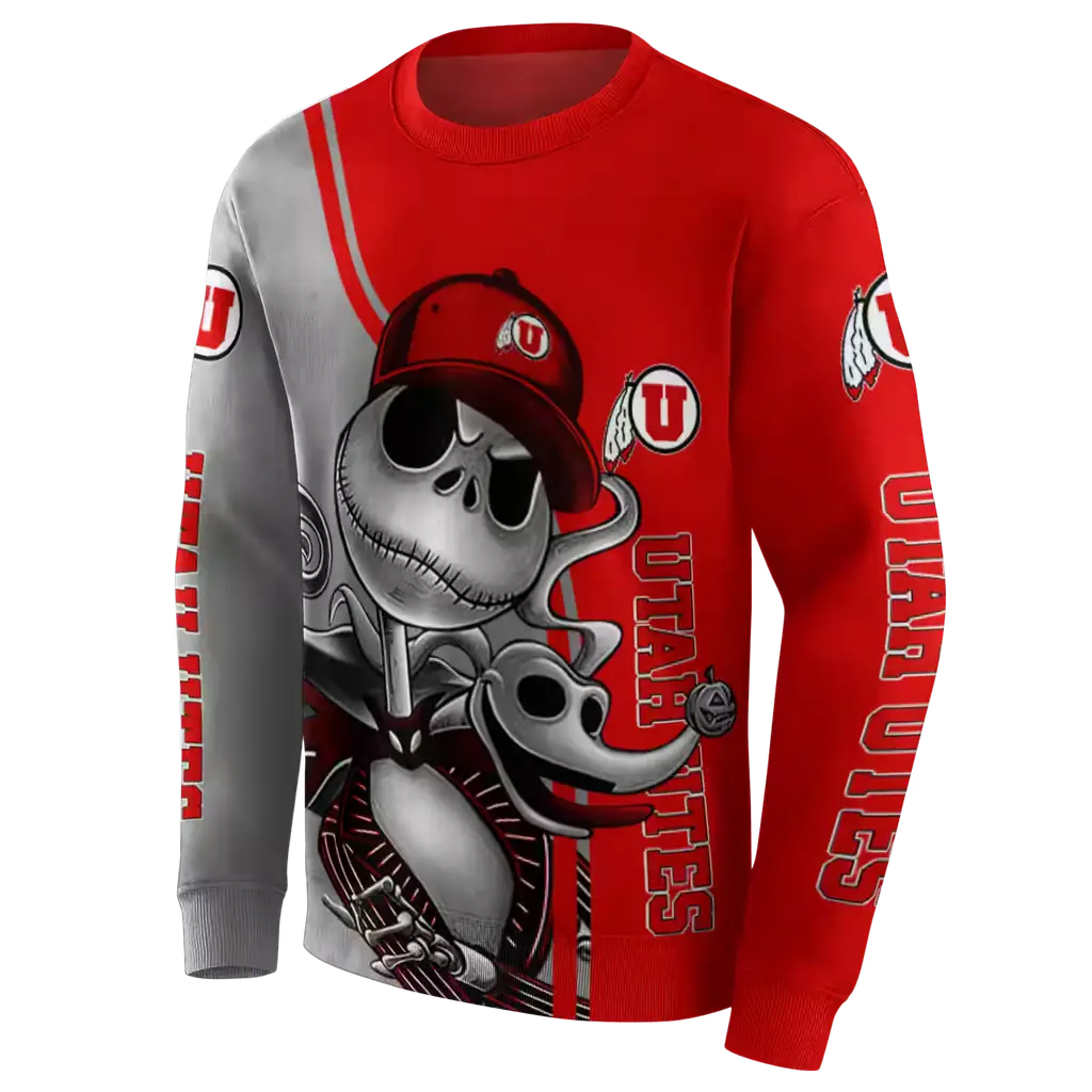 utah utes jack skellington red hoodie new arrival utah utes jack skellington red hoodie new arrival