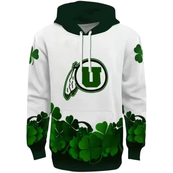 utah utes lucky motif white green hoodie best selling