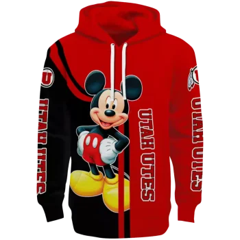 utah utes mickey mouse red black hoodie best selling