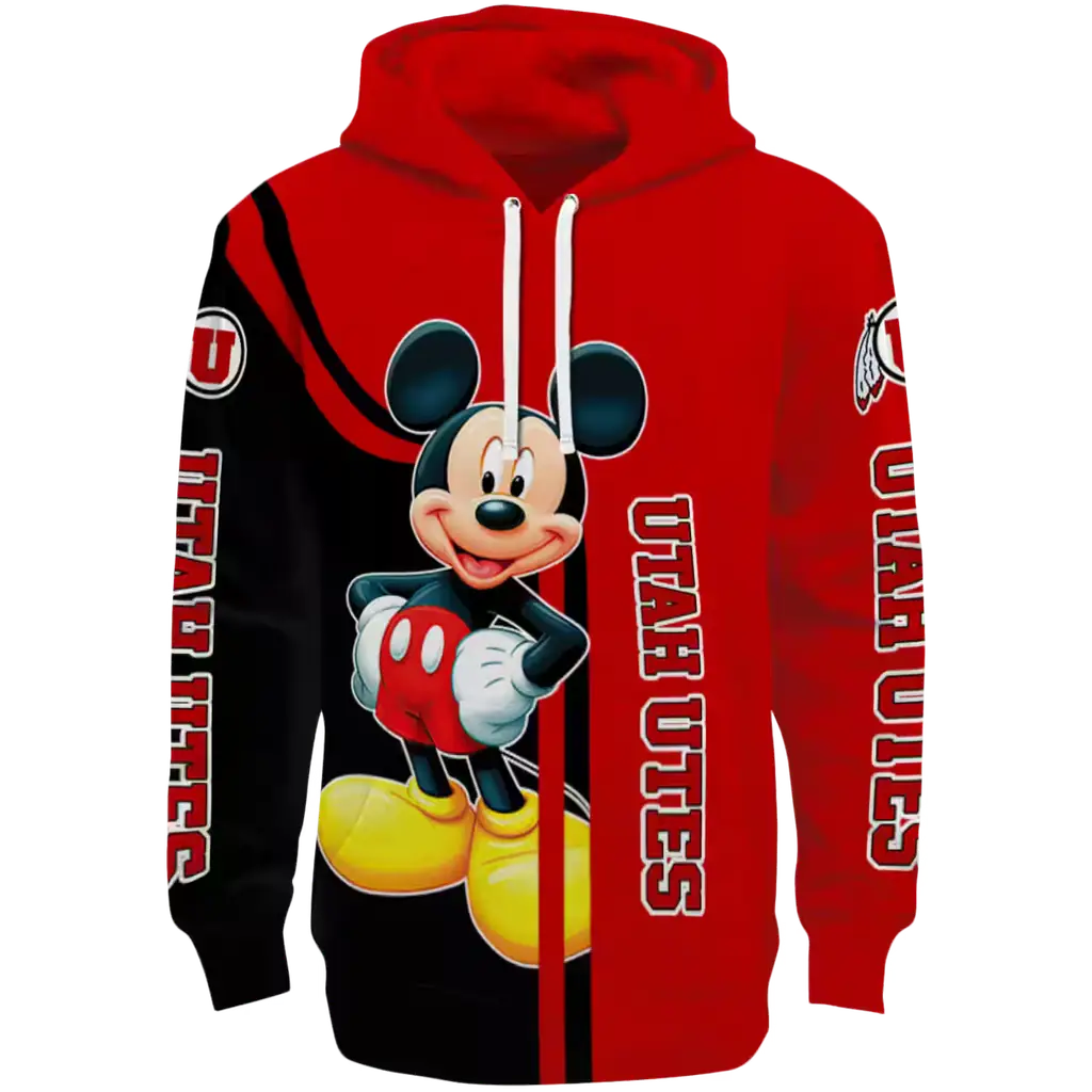 utah utes mickey mouse red black hoodie best selling utah utes mickey mouse red black hoodie best selling