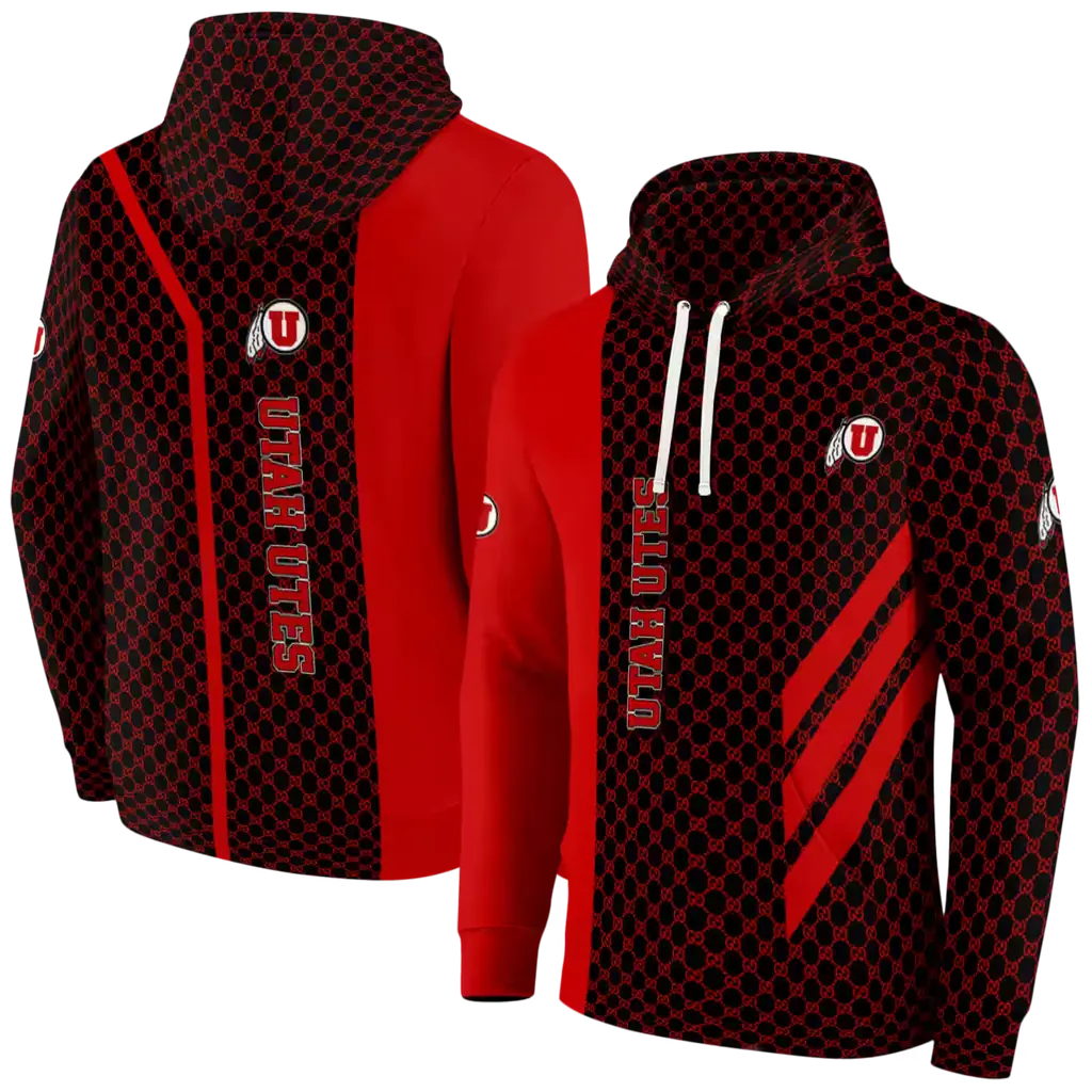 utah utes monogram pattern red hoodie fashion forward utah utes monogram pattern red hoodie fashion forward