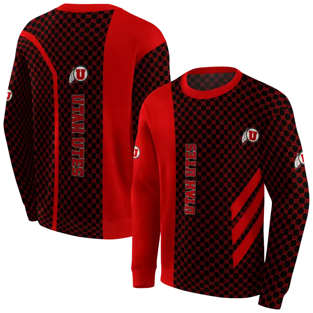 utah utes monogram pattern red hoodie premium grade utah utes monogram pattern red hoodie premium grade