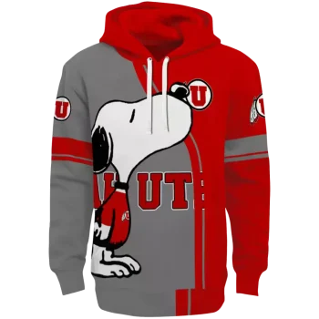 utah utes playful snoopy red hoodie best selling