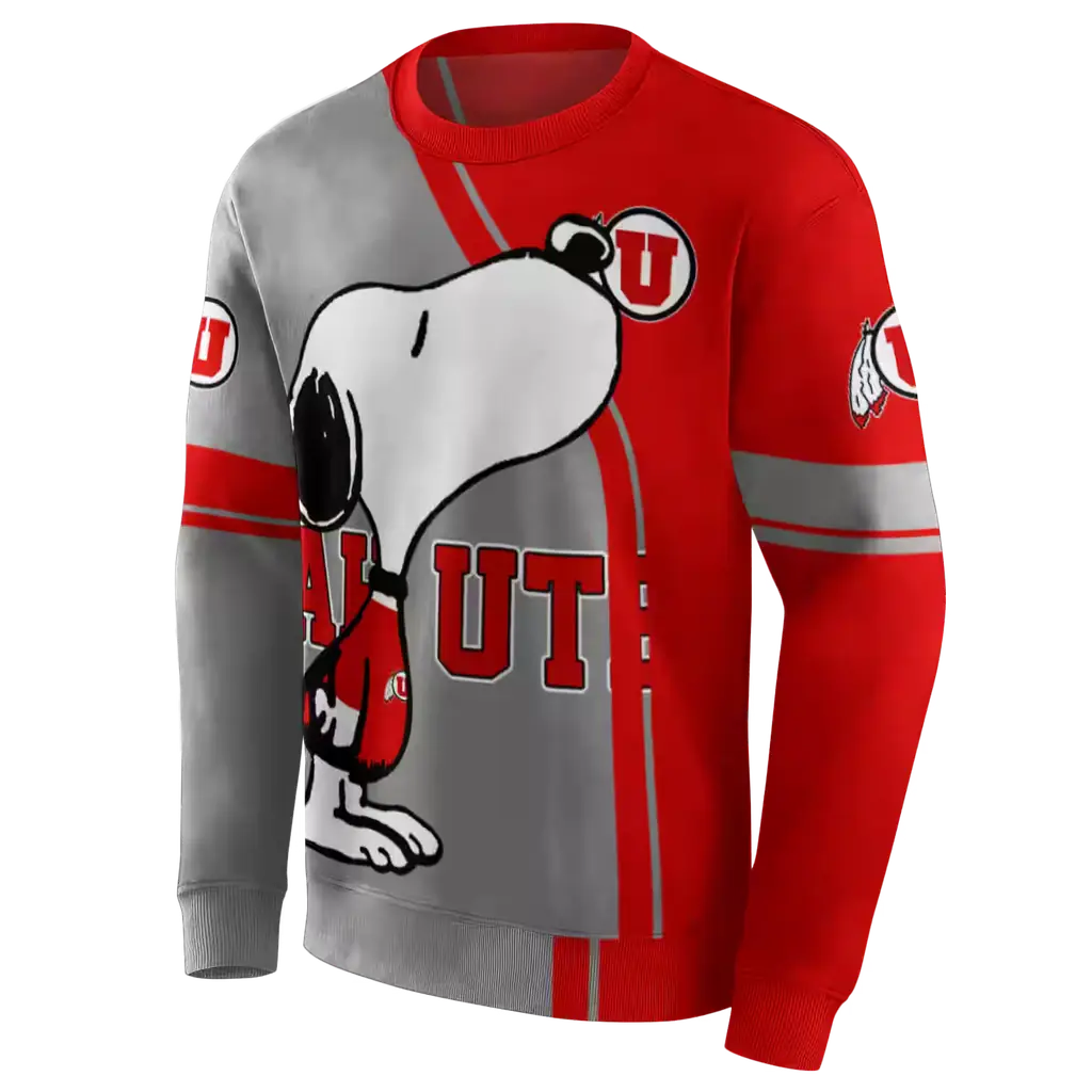 utah utes playful snoopy red hoodie new arrival utah utes playful snoopy red hoodie new arrival