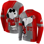 utah utes playful snoopy red hoodie best selling