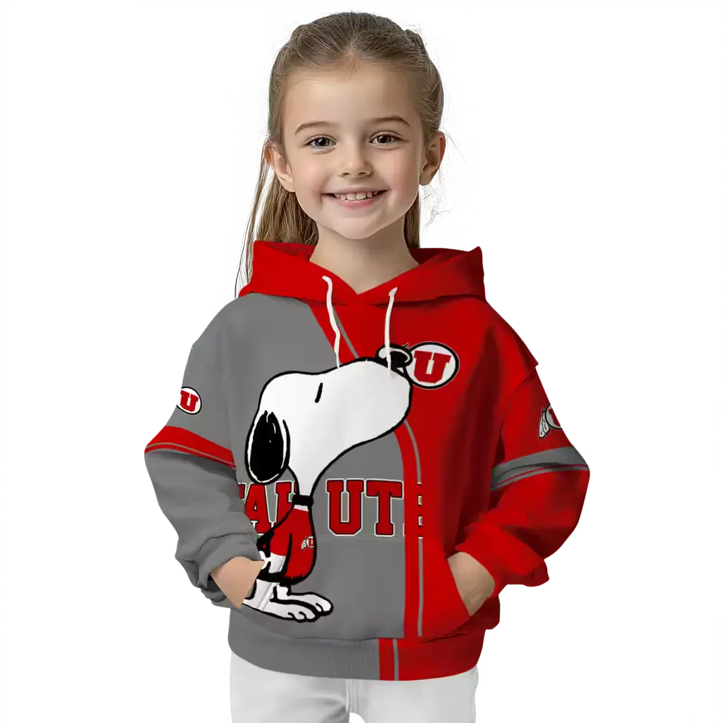 utah utes playful snoopy red hoodie top rated utah utes playful snoopy red hoodie top rated