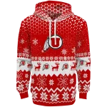 utah utes reindeer motif red hoodie best selling