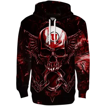 utah utes skull artwork red black hoodie best selling