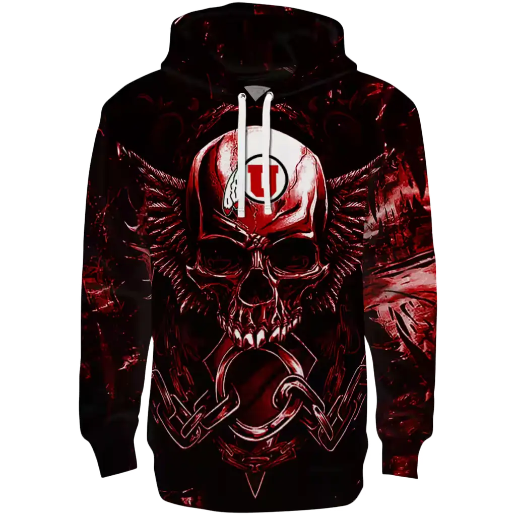 utah utes skull artwork red black hoodie best selling utah utes skull artwork red black hoodie best selling