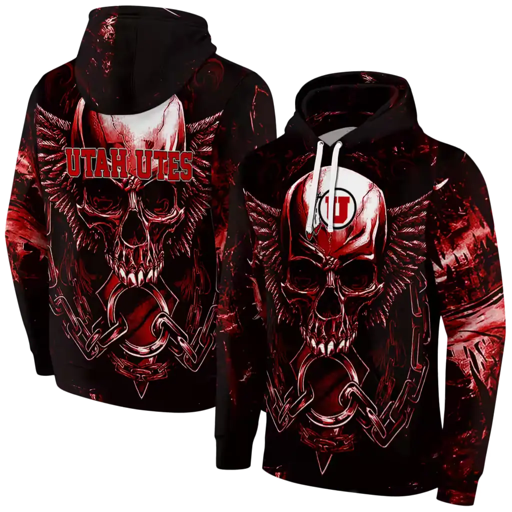 utah utes skull artwork red black hoodie fashion forward utah utes skull artwork red black hoodie fashion forward