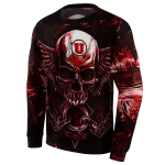 utah utes skull artwork red black hoodie best selling