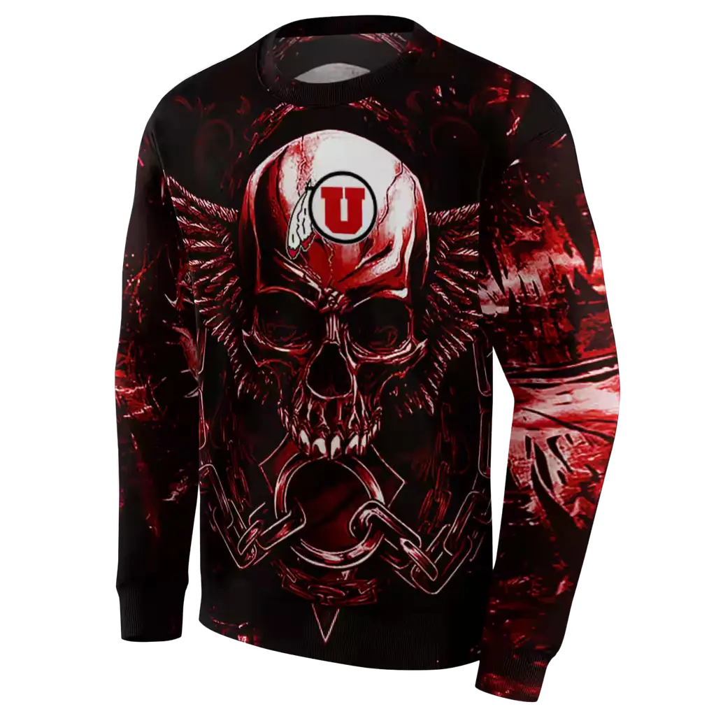 utah utes skull artwork red black hoodie new arrival utah utes skull artwork red black hoodie new arrival