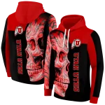 utah utes skull motif red black hoodie best selling