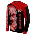 utah utes skull motif red black hoodie best selling