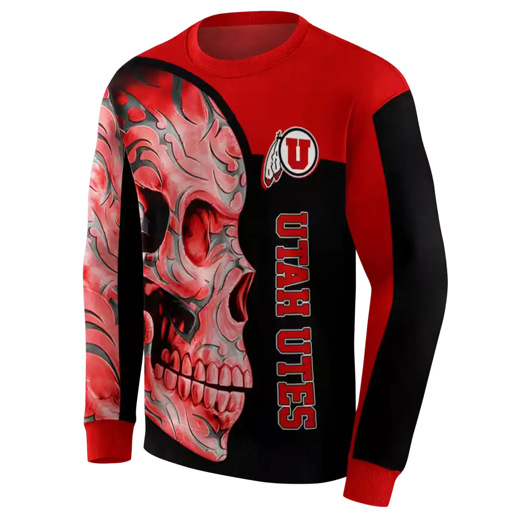 utah utes skull motif red black hoodie new arrival utah utes skull motif red black hoodie new arrival