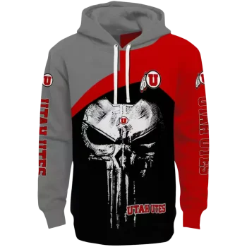 utah utes skull punisher gray black hoodie best selling