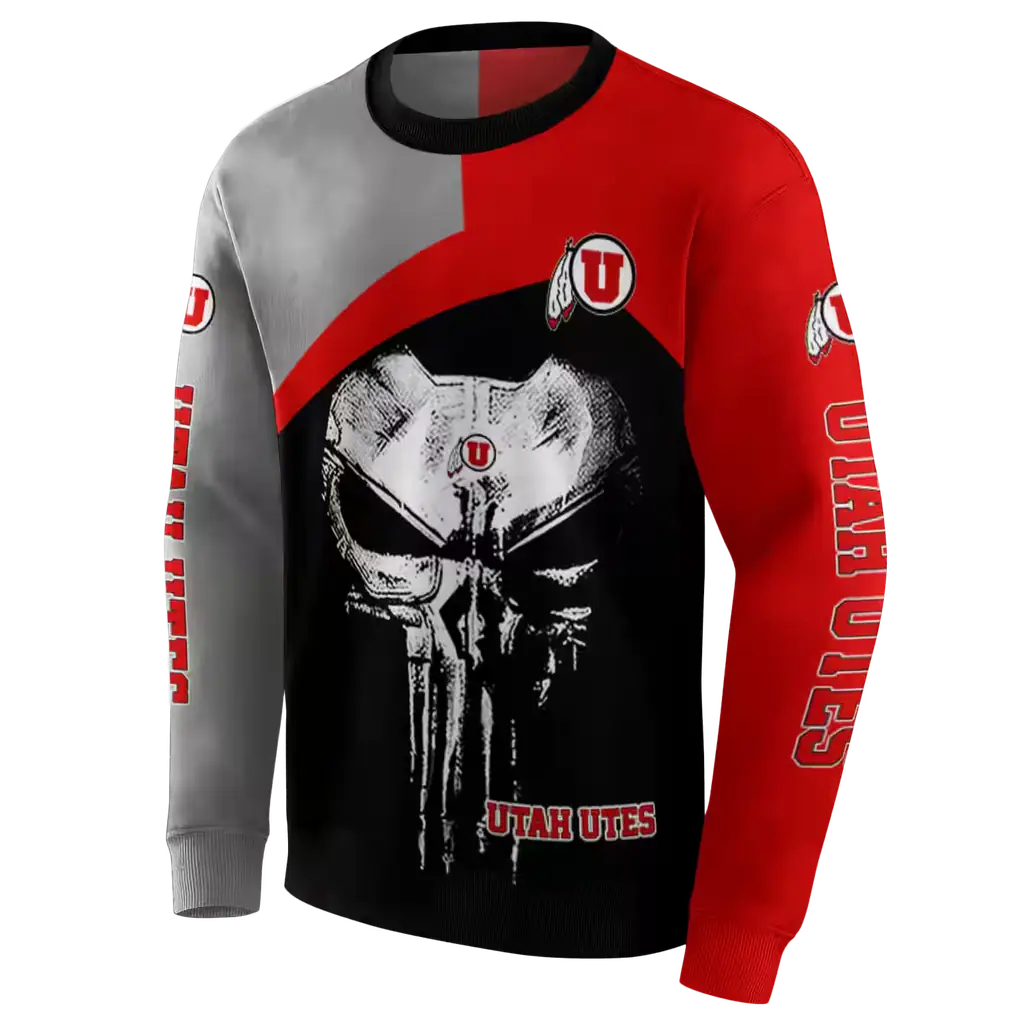 utah utes skull punisher gray black hoodie new arrival utah utes skull punisher gray black hoodie new arrival