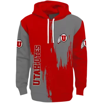 utah utes splatter effect red hoodie best selling
