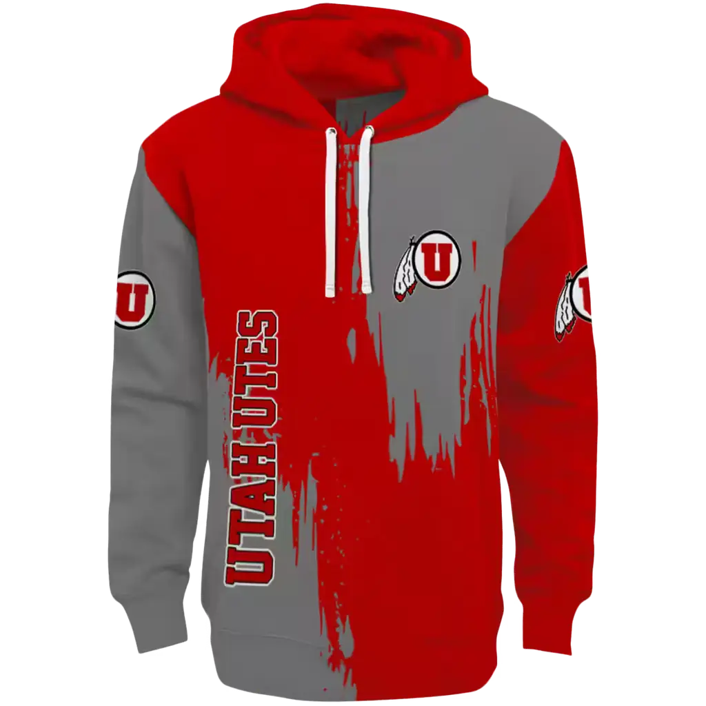utah utes splatter effect red hoodie best selling utah utes splatter effect red hoodie best selling