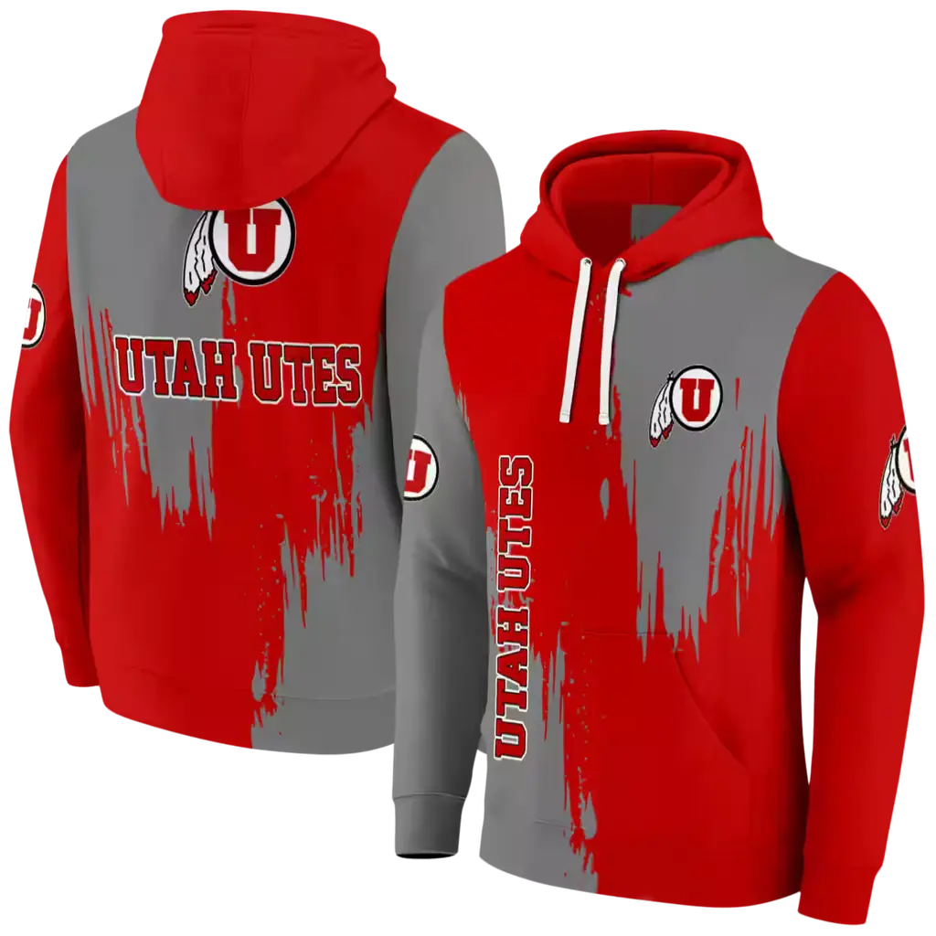 utah utes splatter effect red hoodie fashion forward utah utes splatter effect red hoodie fashion forward