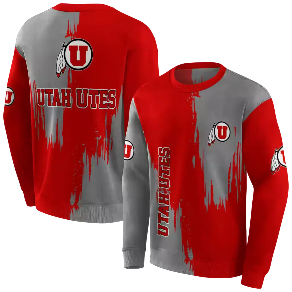 utah utes splatter effect red hoodie premium grade utah utes splatter effect red hoodie premium grade