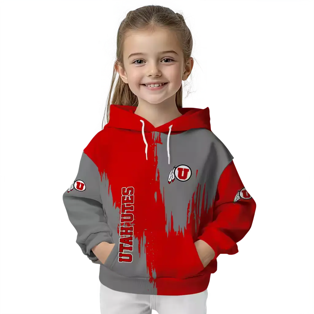 utah utes splatter effect red hoodie top rated utah utes splatter effect red hoodie top rated