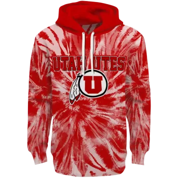 utah utes tie dye pattern red hoodie best selling