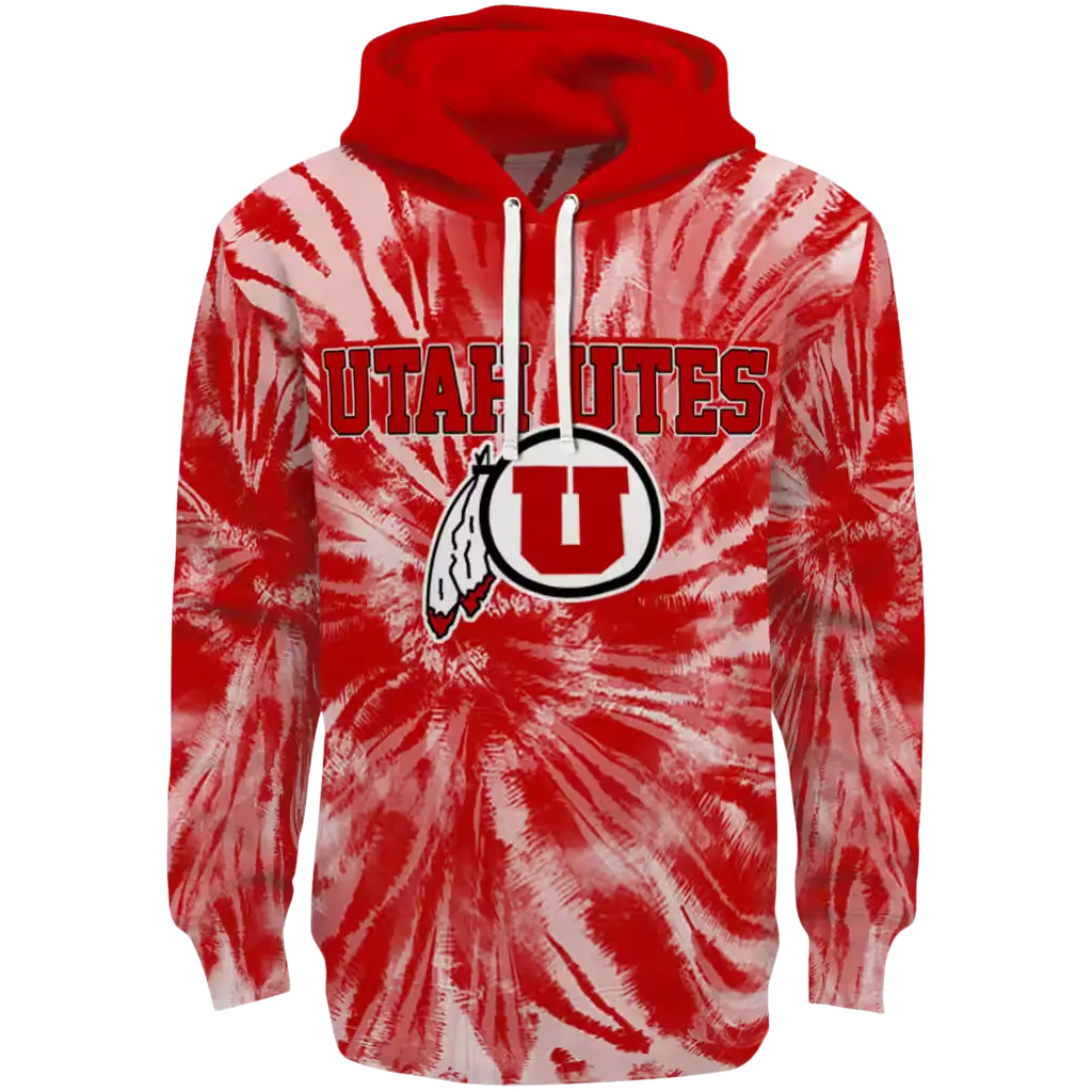 utah utes tie dye pattern red hoodie best selling utah utes tie dye pattern red hoodie best selling