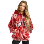 utah utes tie dye pattern red hoodie best selling