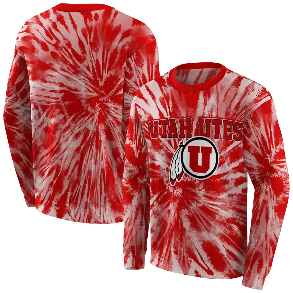 utah utes tie dye pattern red hoodie premium grade utah utes tie dye pattern red hoodie premium grade