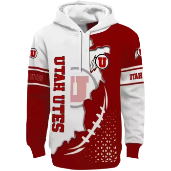utah utes triangular pattern red white hoodie best selling