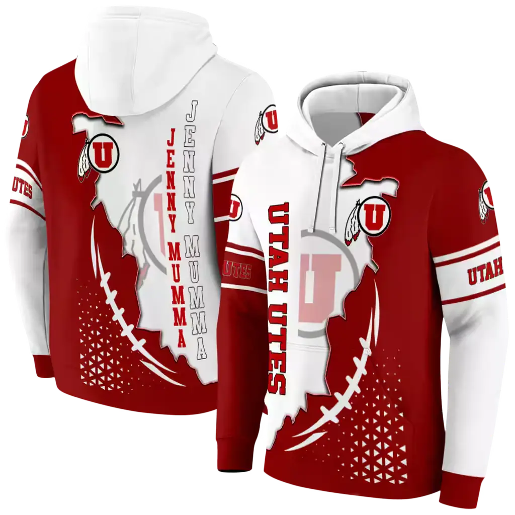 utah utes triangular pattern red white hoodie fashion forward utah utes triangular pattern red white hoodie fashion forward
