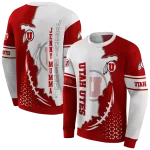 utah utes triangular pattern red white hoodie best selling