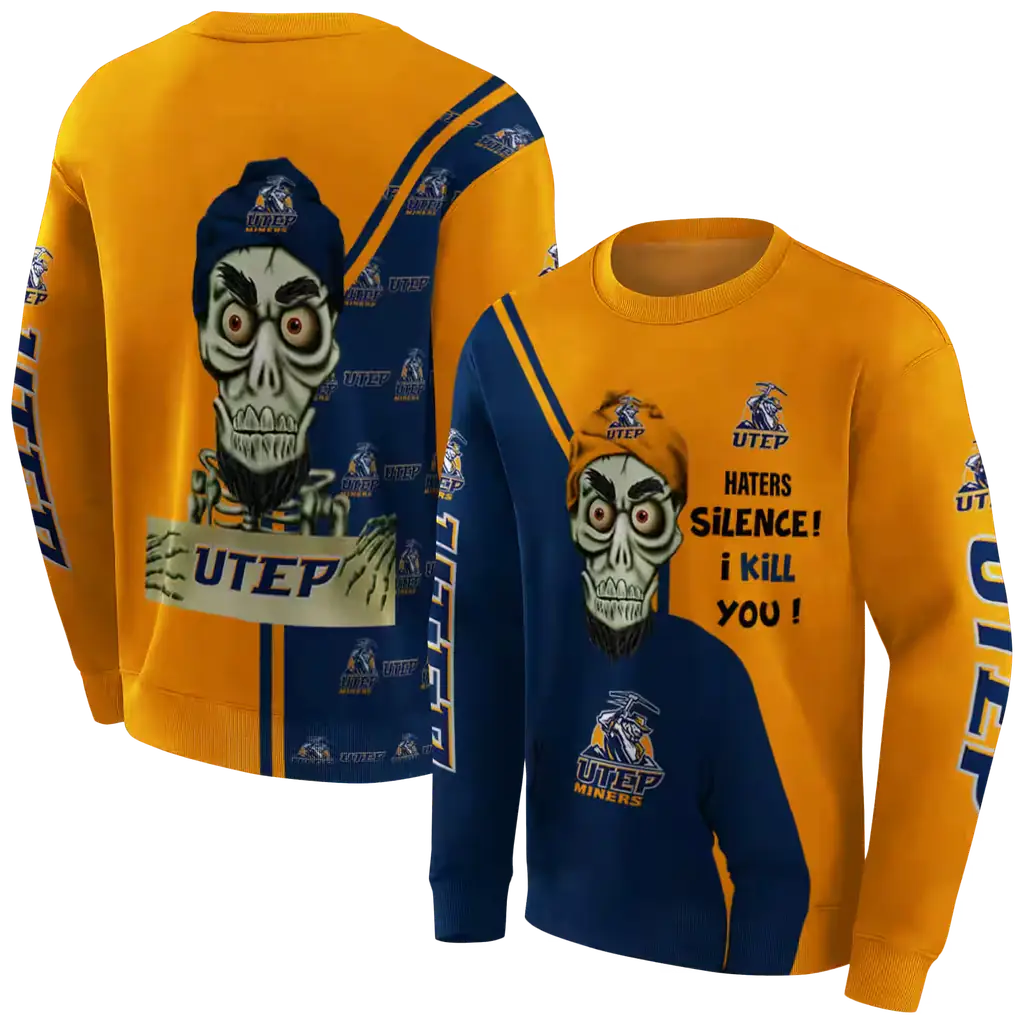 utep miners achmed skull blue hoodie premium grade utep miners achmed skull blue hoodie premium grade