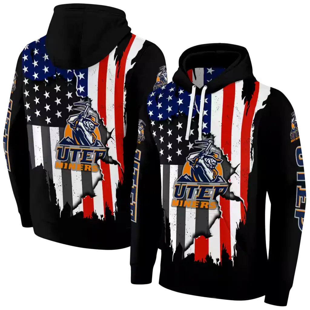 utep miners american pride black hoodie fashion forward utep miners american pride black hoodie fashion forward