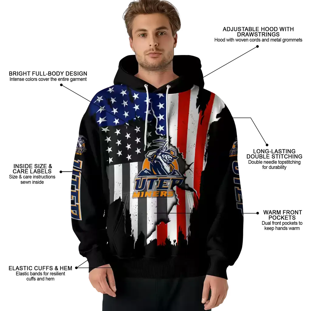 utep miners american pride black hoodie latest model utep miners american pride black hoodie latest model