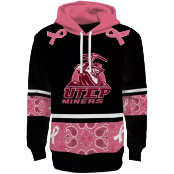 utep miners awareness ribbon black pink hoodie best selling