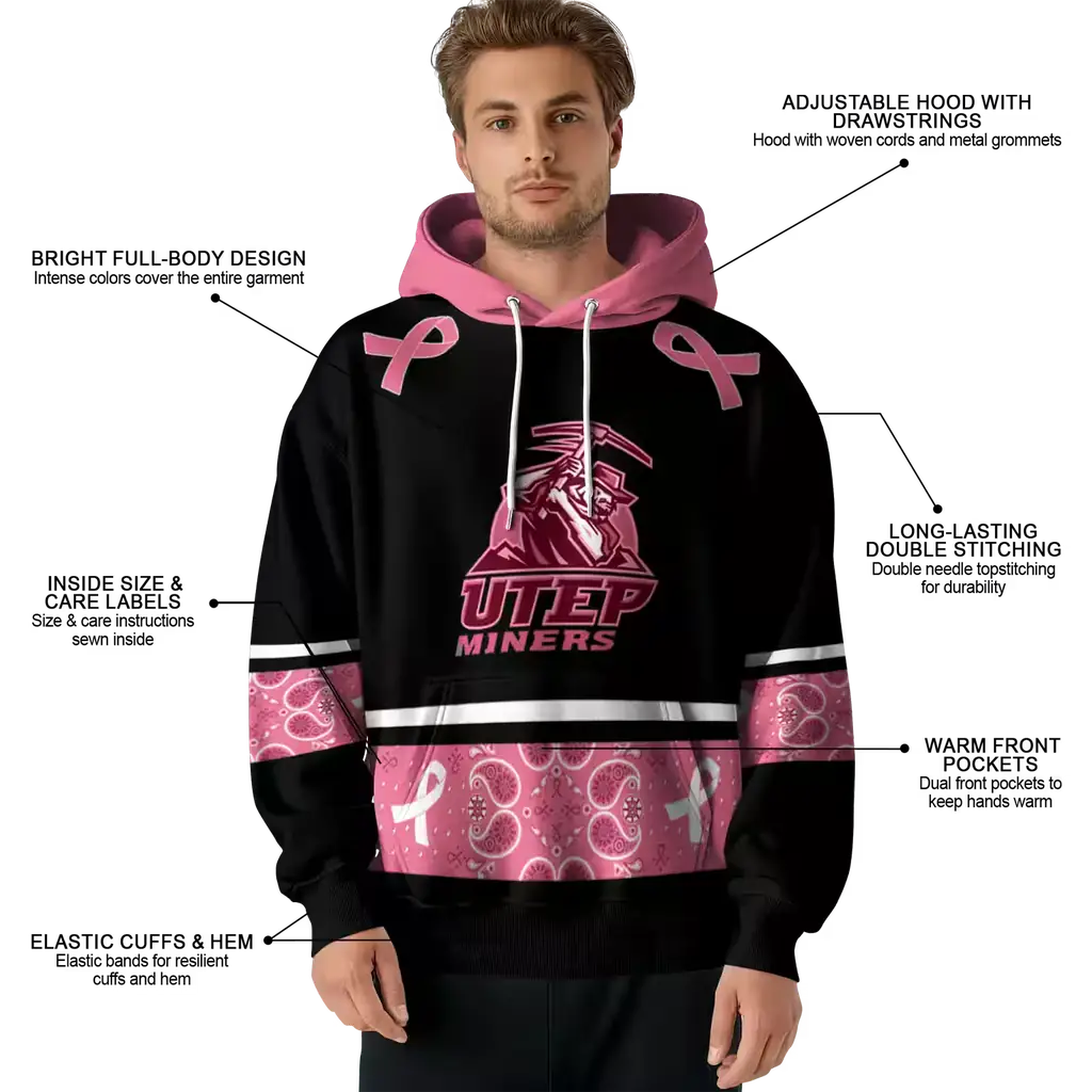 utep miners awareness ribbon black pink hoodie latest model utep miners awareness ribbon black pink hoodie latest model