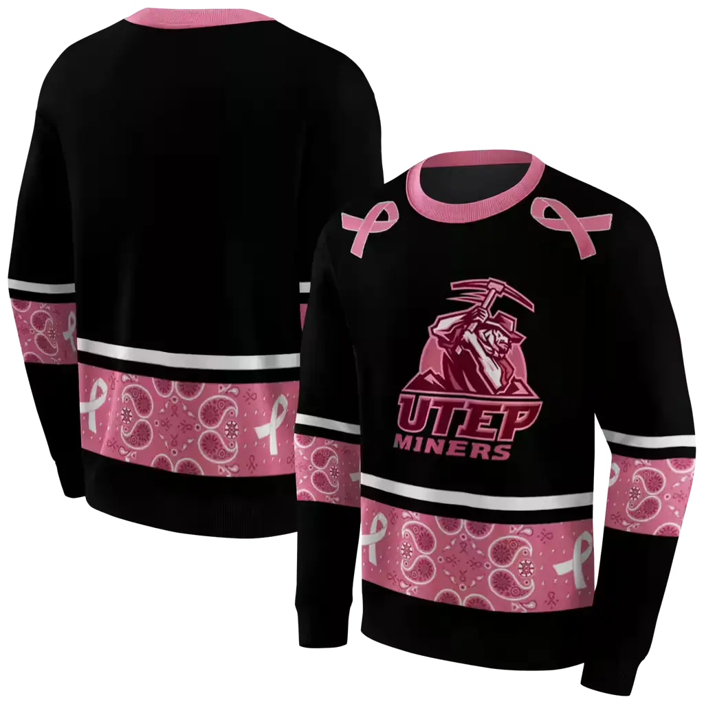 utep miners awareness ribbon black pink hoodie premium grade utep miners awareness ribbon black pink hoodie premium grade