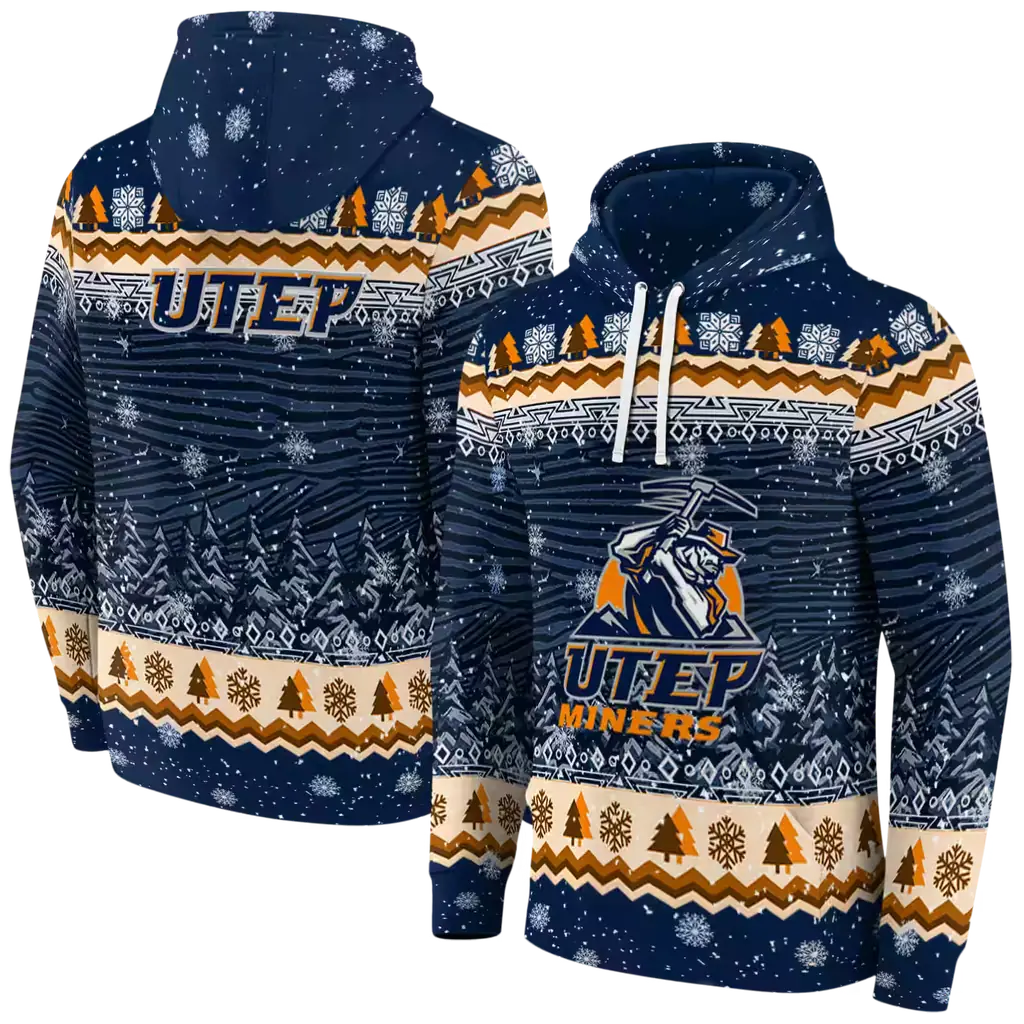 utep miners christmas trees blue hoodie fashion forward utep miners christmas trees blue hoodie fashion forward