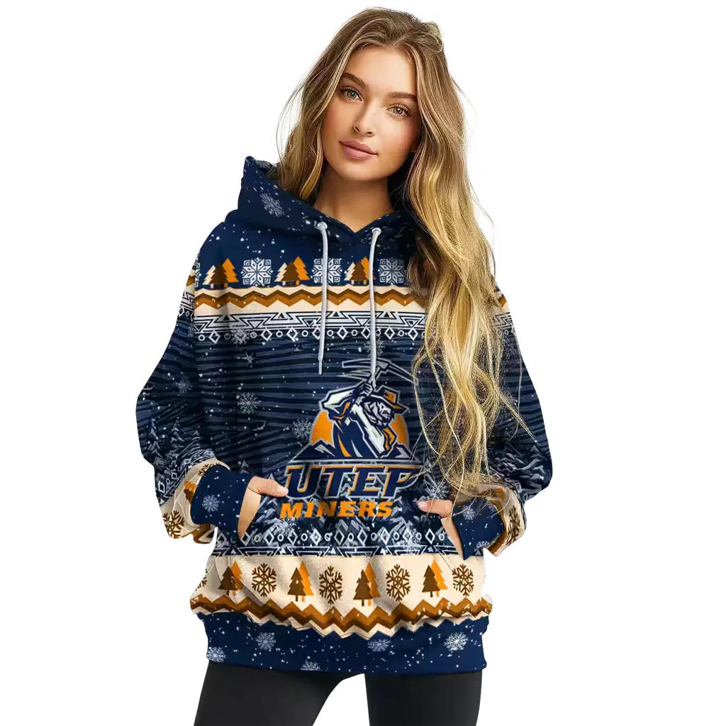 utep miners christmas trees blue hoodie high quality utep miners christmas trees blue hoodie high quality