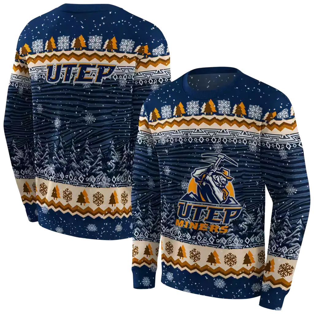 utep miners christmas trees blue hoodie premium grade utep miners christmas trees blue hoodie premium grade