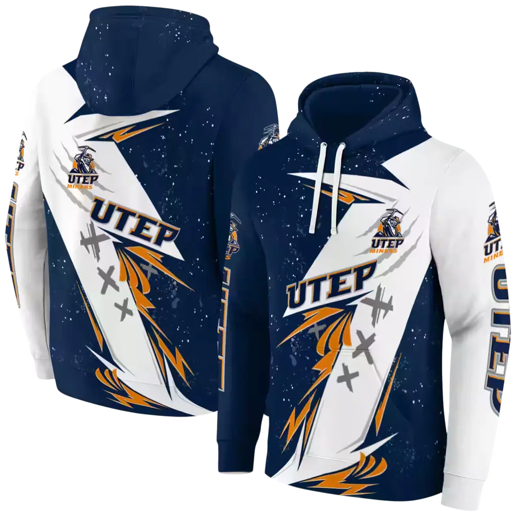 utep miners dynamic slash blue white hoodie fashion forward utep miners dynamic slash blue white hoodie fashion forward