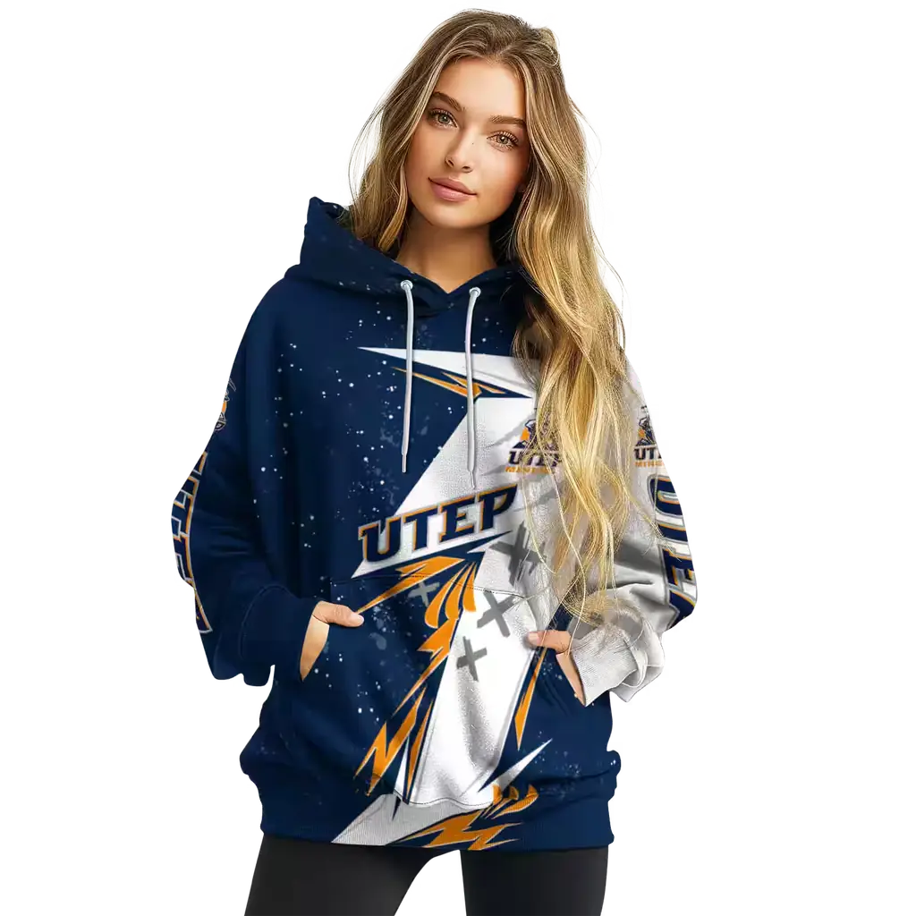 utep miners dynamic slash blue white hoodie high quality utep miners dynamic slash blue white hoodie high quality