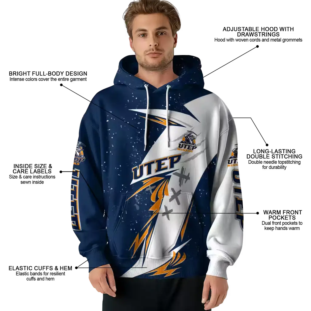 utep miners dynamic slash blue white hoodie latest model utep miners dynamic slash blue white hoodie latest model