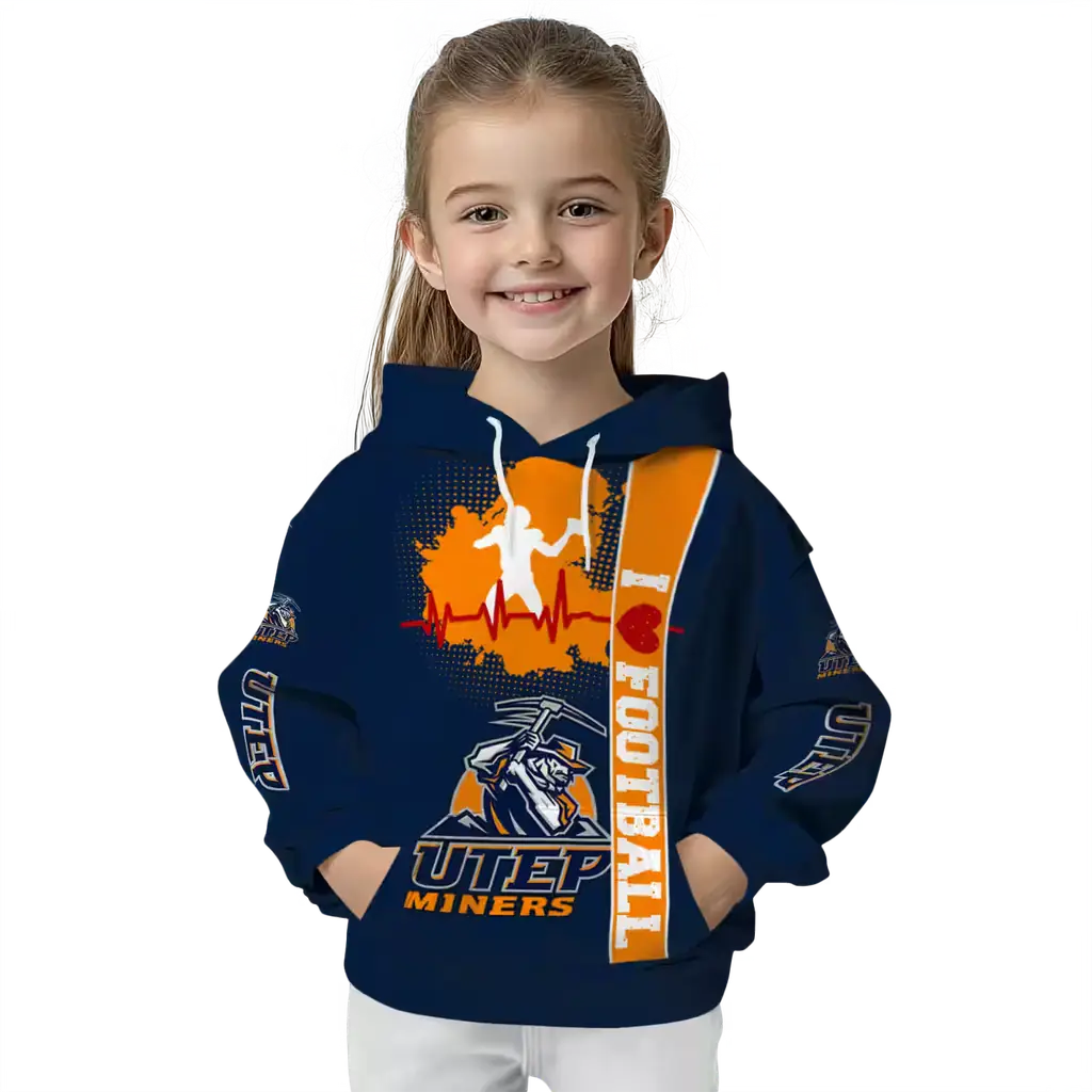 utep miners football heartbeat blue hoodie top rated utep miners football heartbeat blue hoodie top rated