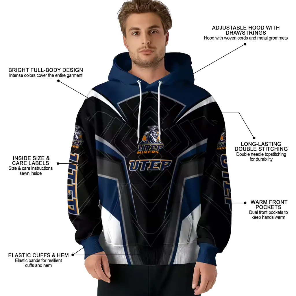 utep miners futuristic pattern blue black hoodie latest model utep miners futuristic pattern blue black hoodie latest model