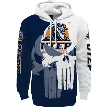 utep miners graphic punisher blue white hoodie best selling