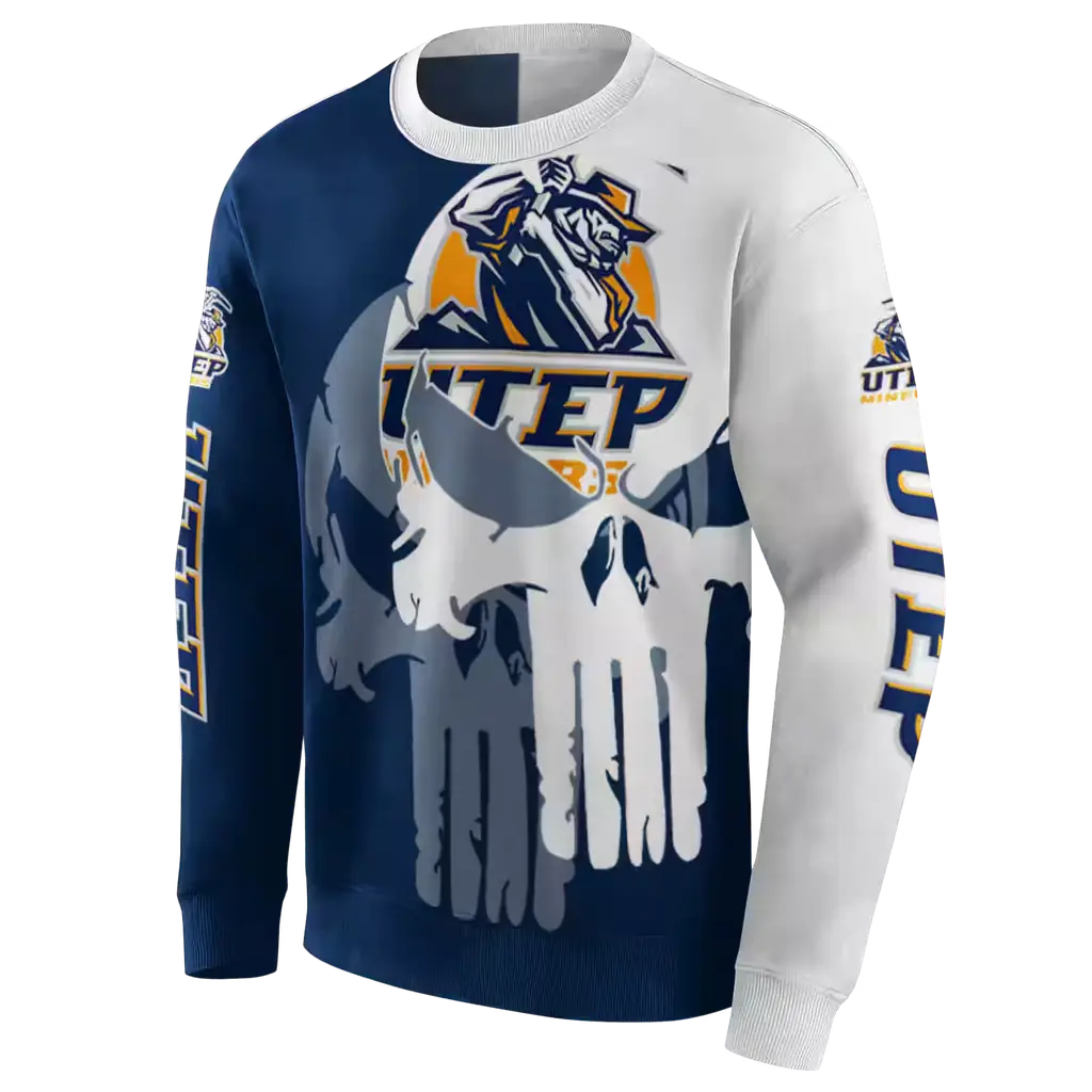 utep miners graphic punisher blue white hoodie new arrival utep miners graphic punisher blue white hoodie new arrival
