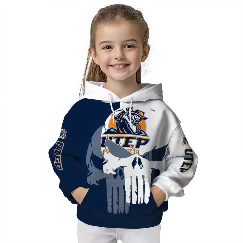 utep miners graphic punisher blue white hoodie top rated utep miners graphic punisher blue white hoodie top rated